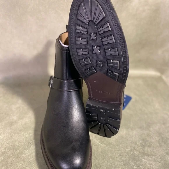 George Black Faux Leather Buckle Boots - Picture 7 of 9